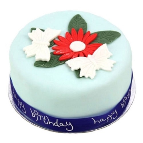 Butterflies and Flowers Cake (9 Inch Butterflies and Flowers Cake)