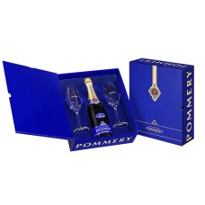 Pommery Champagne Brut Royal Coffret 75 Cl 2 Champagne Glasses,