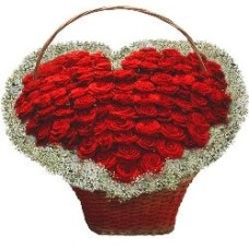 More Than Words Heart-Shaped Roses Basket