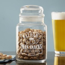 Man Snacks Glass Traet jar (With Candy)