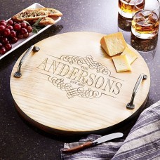 Decorative Family Name Wood Barrel Tray