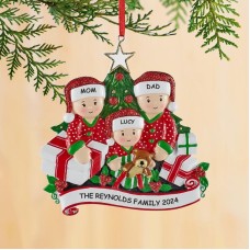 Family Opening Presents Ornament