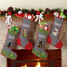 Dog Breed Puppy Stocking by Linda PickenÂ©