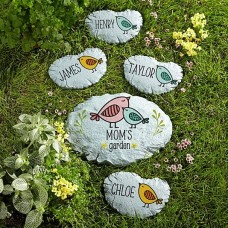 Colorful Little Birdies Garden Stone