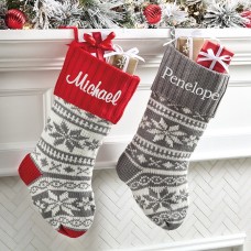 New Winter Snowflake Knit Stocking