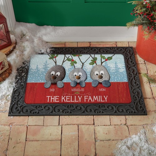 Reindeer Rocks Family Doormat (24x36 w/ Holder)