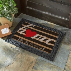 Striped Heart Home Doormat (With Holder (size(17 x 27)))