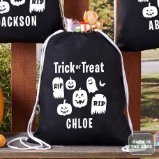 Glow In The Dark Graveyard Drawstring Treat Bag
