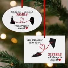 Miles Apart, Close at Heart Ornaments (Oval)