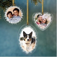 Snowflake Flurry Photo Ornament