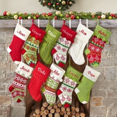 New Knit Snowflake/Argyle Knit Stockings