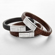 Mens Leather Laided Bracelet
