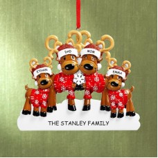 Cozy Reindeer Family Ornament
