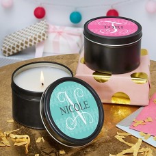 Initial With Name Canister Candle