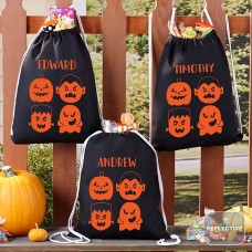 Scary Treats Reflective Drawstring Bag