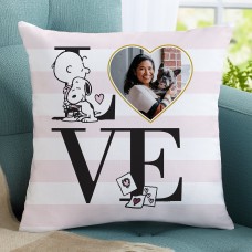 Love Stripe Photo Throw Pillow