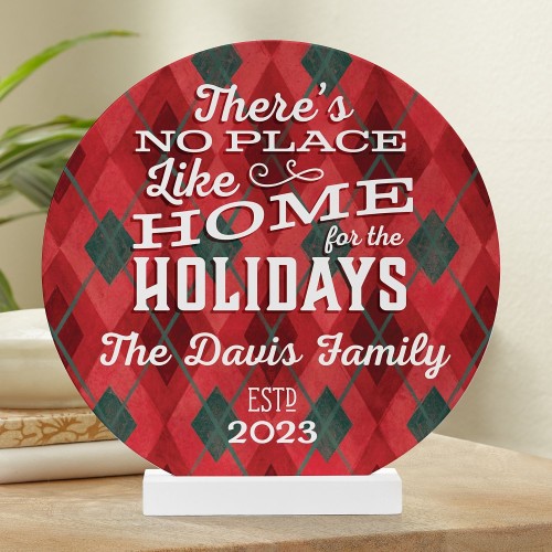 Home for the Holidays Wood Circle with Stand