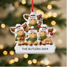 Cutesy Moosey Family Ornament