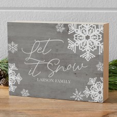 Let It Snow Wood Block