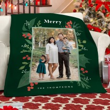 Merry Pines Photo Plush Blanket