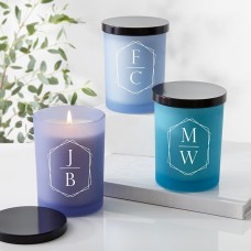 Simple Initial Glass Candle (Lavender Leaf)