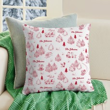 PEANUTS Holiday Toile Pattern Throw Pillow