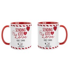 Sending Lots of Love Mugs (11oz (Red Handle Mug))