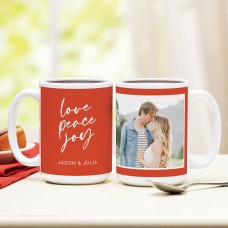 New Love Peace Joy Photo Mug
