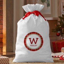 New Plaid Initial and Name Oversized Gift Bag