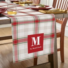 New Pleasantly Plaid Initial Table Runner