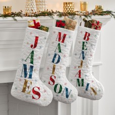 New Perfectly Plaid Name Quilted Stocking