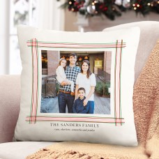 New Ribbon Border Photo Throw Pillow