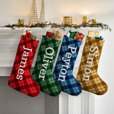 New Seasonal Plaid Quilted Stocking