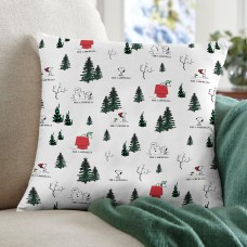 New PEANUTS Winter Snoopy All Over Pattern Throw Pillow