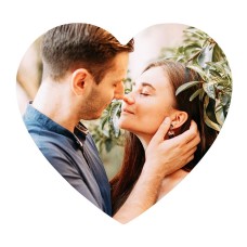 Custom Photo Wood Heart Wall Sign (Script Message)