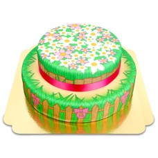 2 Tier Flower Meadow Cake