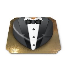 Black Heart Shaped Tuxedo Cake (Large)