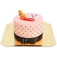 Fashion cake and its colorful decorations and black ribbon (Small (18 cm (12 slices)))
