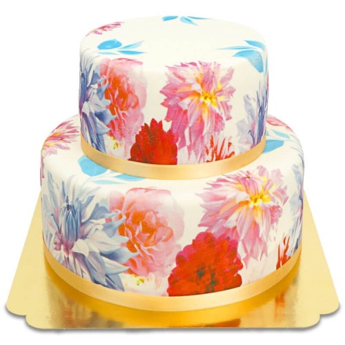 Deluxe 2 Tier Flower Cake