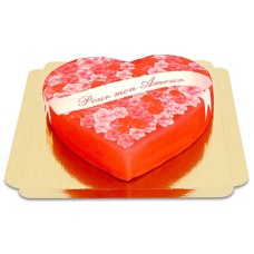 Heart-shaped "For my Love" cake (Medium ((25 × 24 cm) 10 shares))