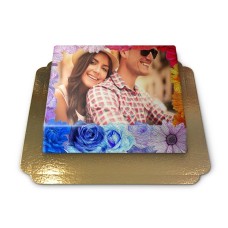 Flowers Theme Photo Frame Cake (Large)
