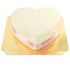 White Deluxe Valentine's Heart Cake