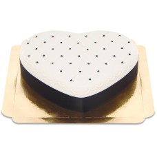 Deluxe Heart Valentine Cake - Black & White (Medium(10 slices))