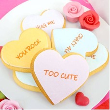 Heart cookies with love messages (12 pieces)