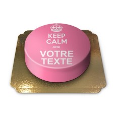 Pink cake "Keep calm and..." (Small (18 cm (6 - 8 parts)))