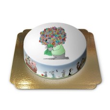 Mouse cake with flower bouquet (Small (18 cm (6 - 8 parts)))