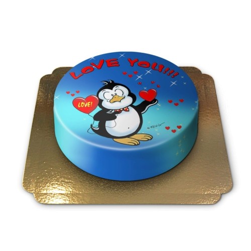 Penguin Love Cake (Small (18 cm (6 - 8 parts)))