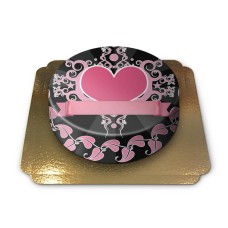 Pink heart cake (Small (18 cm (6 - 8 parts)))