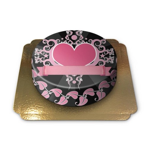 Pink heart cake (Small (18 cm (6 - 8 parts)))