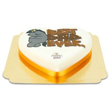 Chubby Grouchy Cake "Best Dad Ever" in the shape of a heart (Medium ((25×24 cm) 10 slices))
